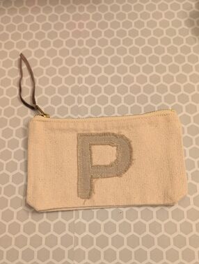 Mud Pie P Small Canvas Zipper Pouch New Without Tags